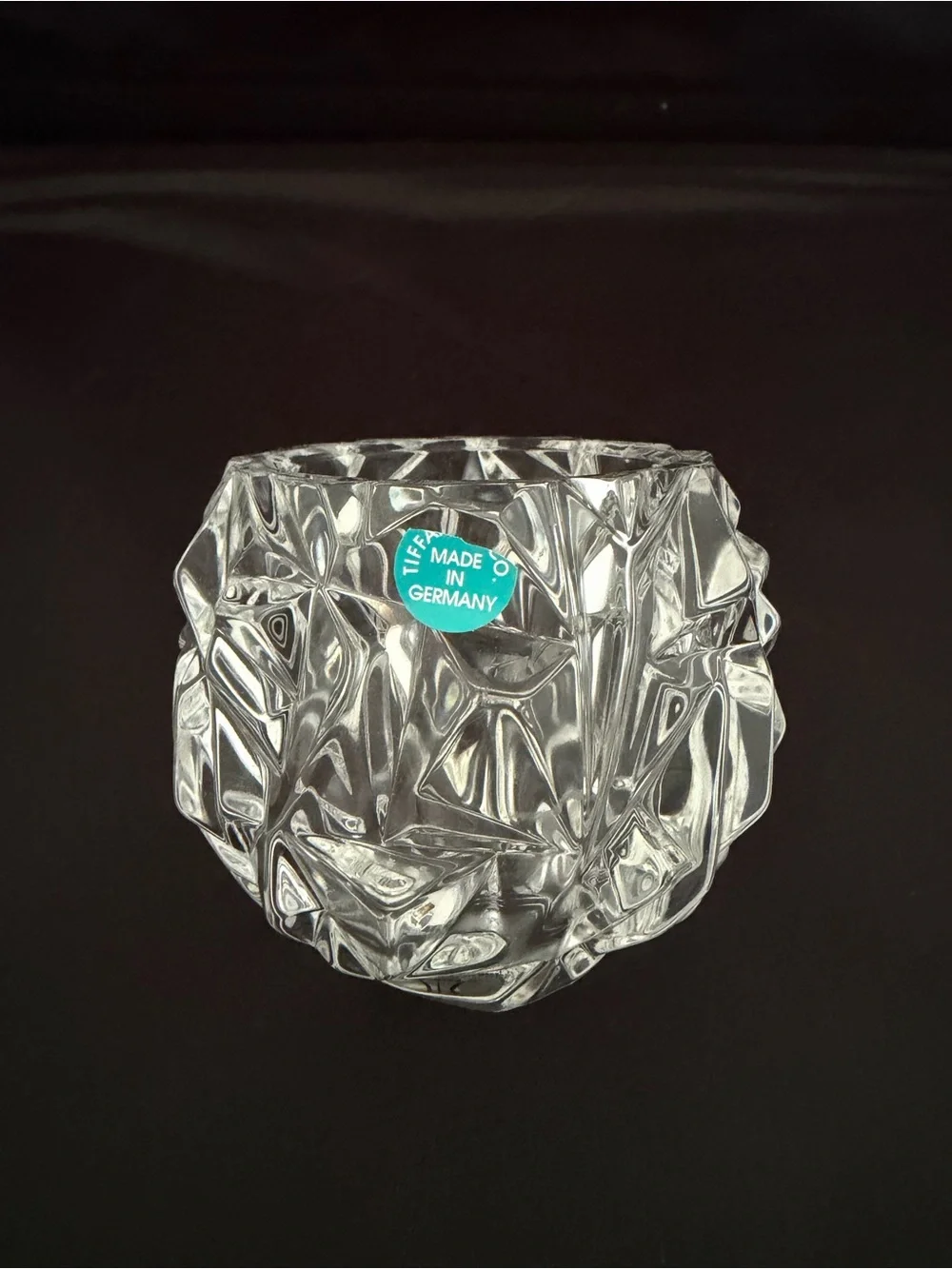 Tiffany & Co. Rock Cut Crystal Votive Candle Holder